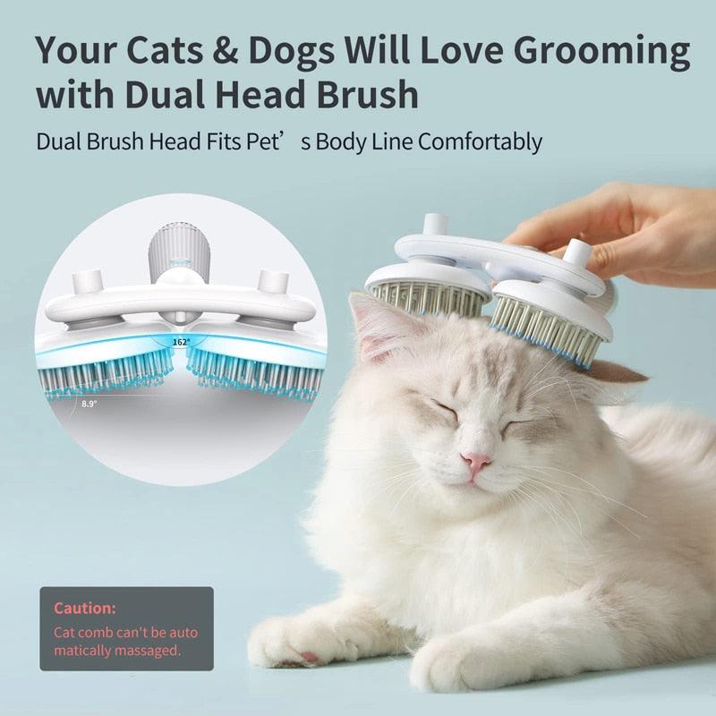 Pet Cat Brush Dog Slicker Brush Double-Headed Negative Ion One-Button Self Cleaning Pet Hair Removal