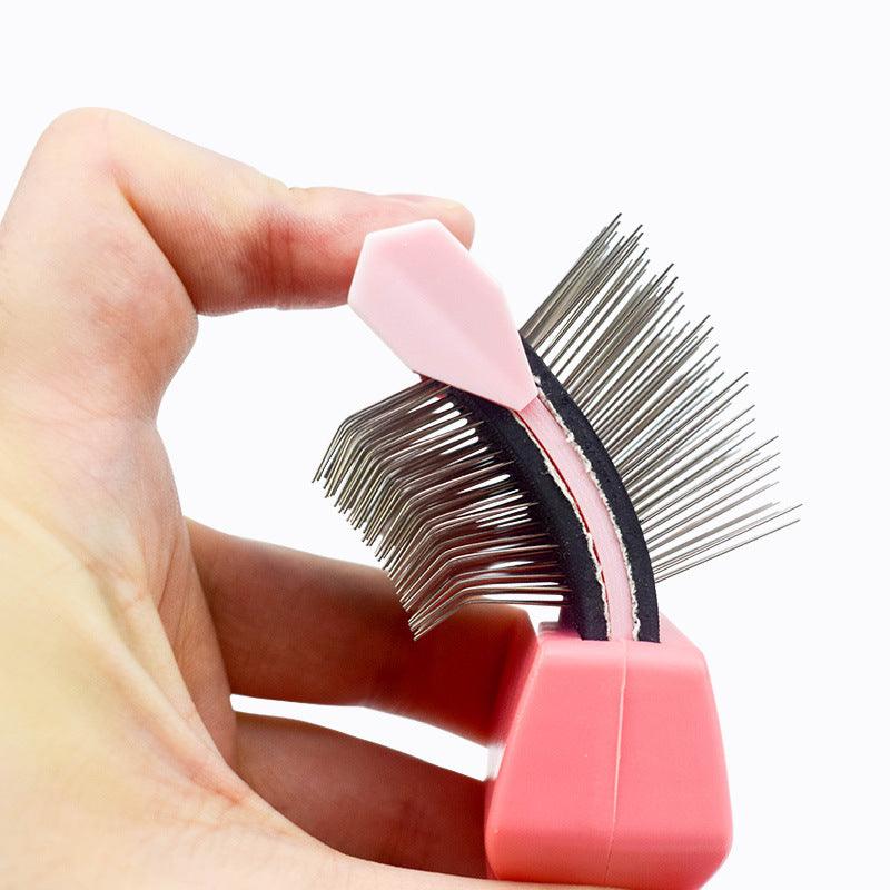 Gentlegroom Pet Self-Cleaning Hair Brush - Double-Sided Soft Comb