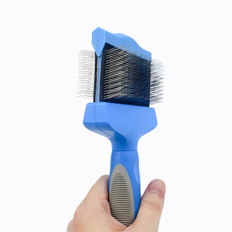 Gentlegroom Pet Self-Cleaning Hair Brush - Double-Sided Soft Comb