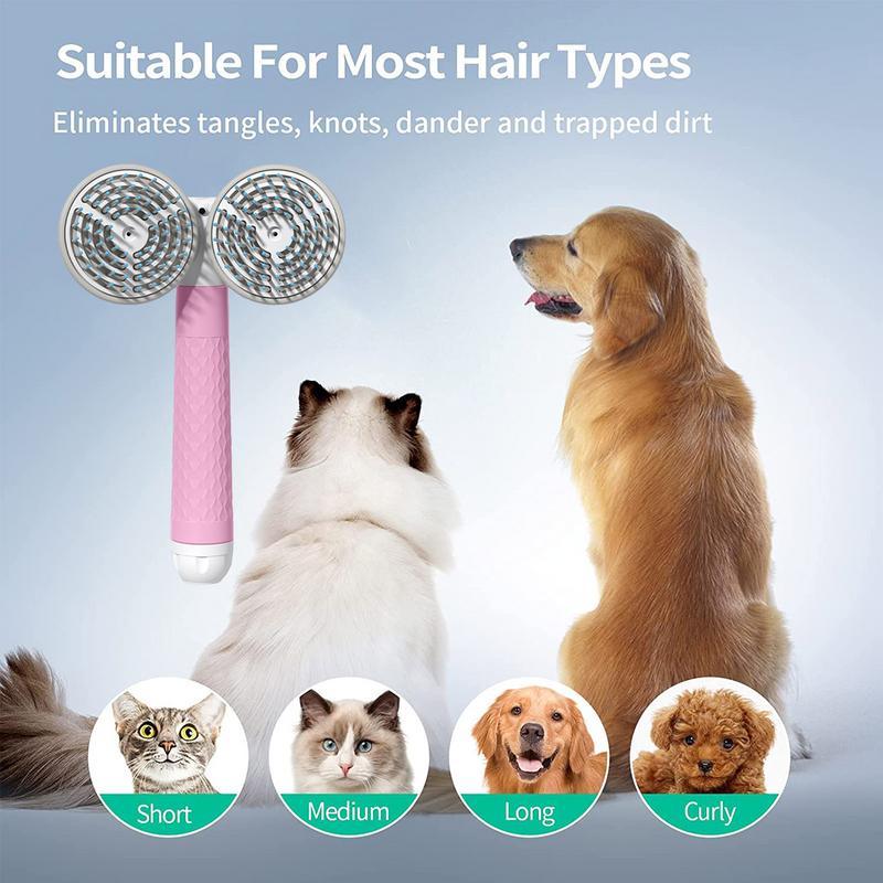 Pet Cat Brush Dog Slicker Brush Double-Headed Negative Ion One-Button Self Cleaning Pet Hair Removal