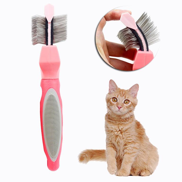 Gentlegroom Pet Self-Cleaning Hair Brush - Double-Sided Soft Comb