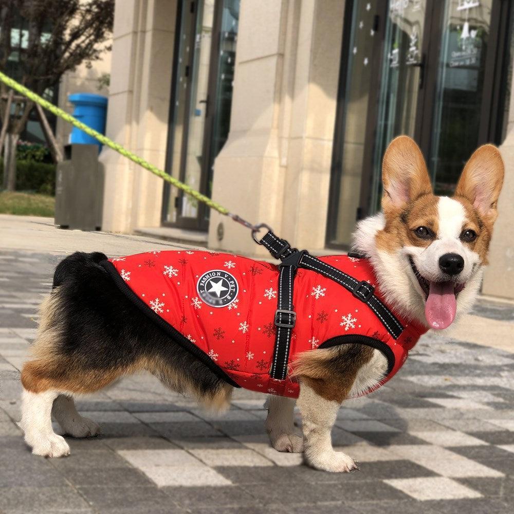 Cozy Canine Winterwear: Waterproof Reflective Tape Dog Jacket