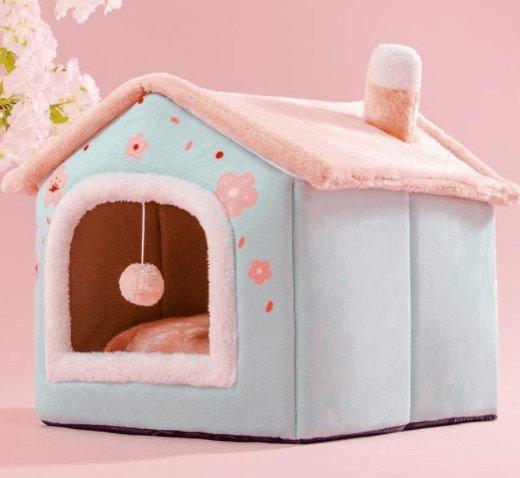 Cozyfold Pet House: Foldable Winter Bed & Enclosed Cave For Dogs And Cats